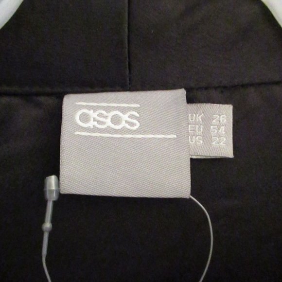 NWT! ASOS CURVE Tux Dress with Lace Insert, Black, Satin Collar, Formal, Size 22 - Picture 8 of 11